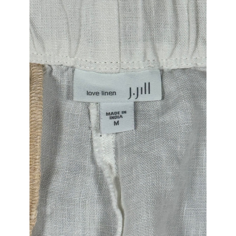 J. Jill Love Linen White 100% Linen Pull On Pants M Relaxed Coastal Style - Picture 7 of 7